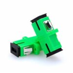 Adaptador óptico S.M SC/APC H/H simplex + 2 pernos verde