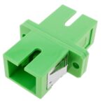 Adaptador óptico S.M SC/APC H/H simplex + 2 pernos verde - Imagen 2