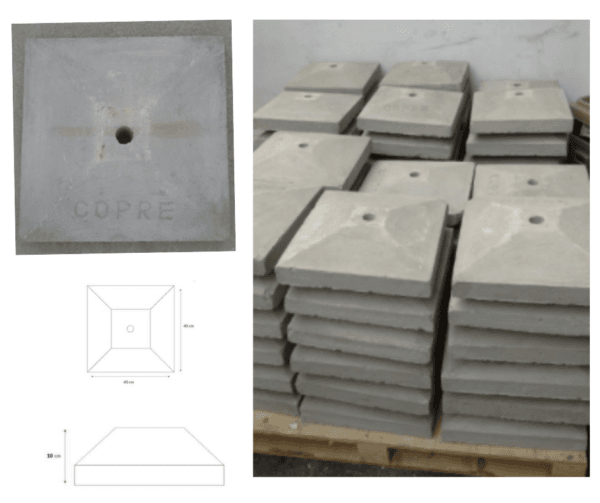 Block concreto para anclaje