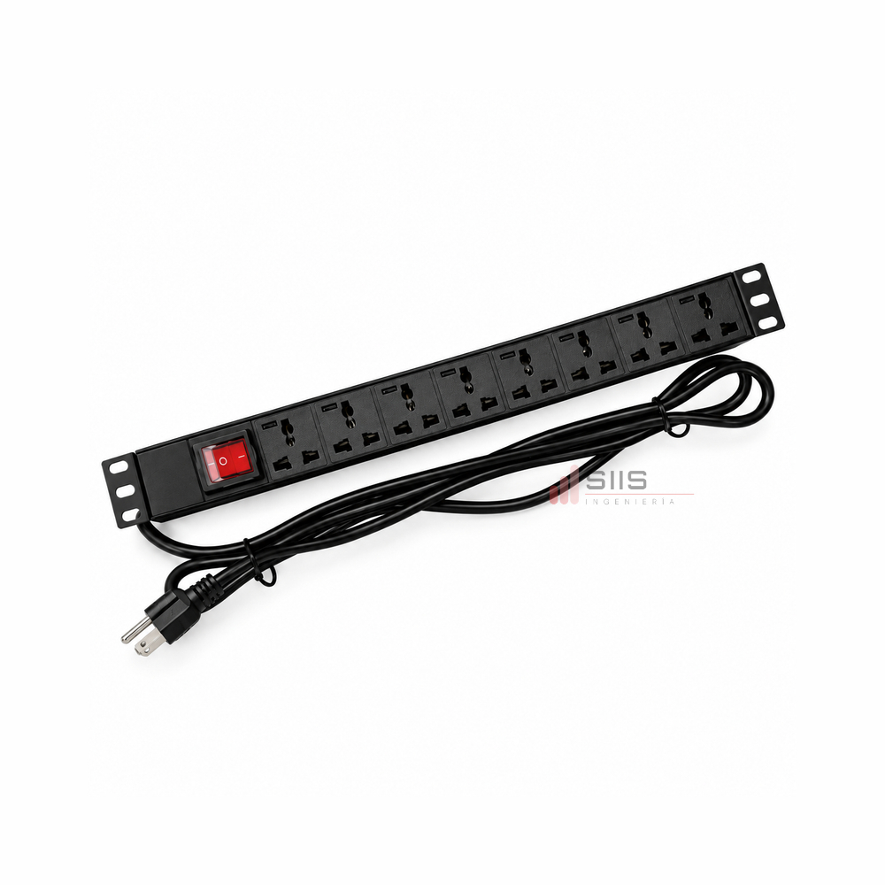 Supresor De Pico De 8 Tomas - Power Rack De Plástico 8 Tomas Universal Supresor De Pico De 8 Tomas - Power Rack De Plástico 8 Tomas Universal - Imagen 1