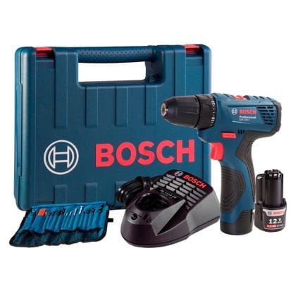 Taladro atornillador 3/8" 12v inalámbrico + 23 accesorios