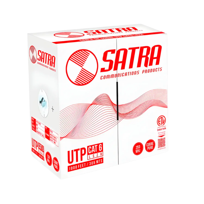 CABLE UTP CAT 6 LSZH SOLIDO SATRA 0212021111 Cable UTP CAT 6 LSZH Sólido Satra 0212021111 - Imagen 1