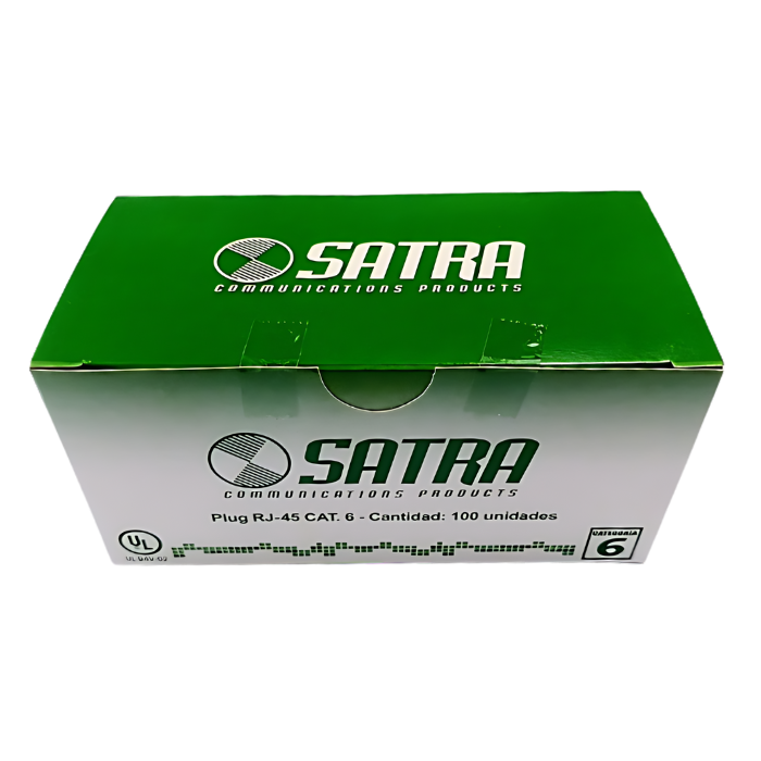 Caja x 100 conectores rj-45 cat 6 de plástico rj45 Caja x 100 Conectores rj-45 CAT 6 de Plástico rj45 - Imagen 1