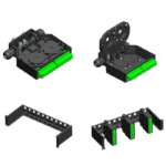 Cajita montaje DIN-RAIL para 12 adaptadores SC simplex sello IP55 (BLACK) - Imagen 2
