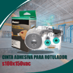 Cassette etiquetadora vinil  (200 etiquetas) negro sobre blanco 25.4x38.1x12.7mm