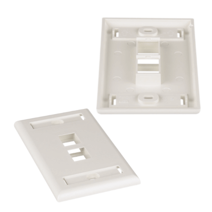 Faceplate placa de plástico 2 puertos de red RJ45
