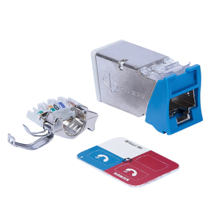 Módulo Jack RJ-45 CAT 6A BLINDADO APANTALLADO PLANO COLOR AZUL SIEMON Z6A-S06B