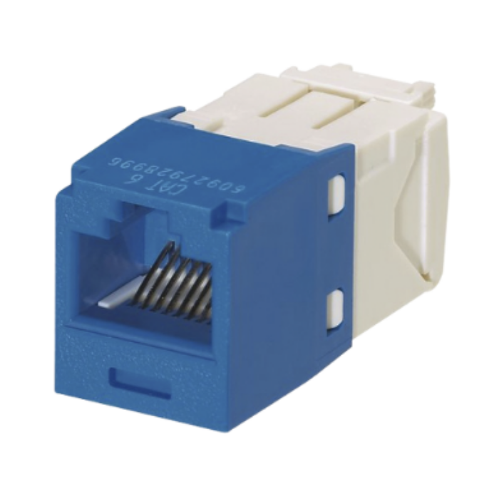 Módulo jack RJ-45 hembra Mini-Com Cat 6 UTP color azul Módulo jack RJ-45 hembra Mini-Com CAT 6 UTP color azul CJ688TGBU - Imagen 1