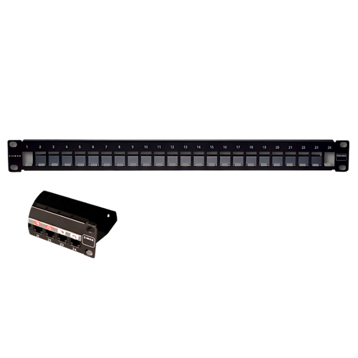 PATCH PANEL DE 24PUERTOS RJ-45 CAT6A SIEMON Patch Panel de 24 Puertos RJ-45 CAT 6A SIEMON - Imagen 1