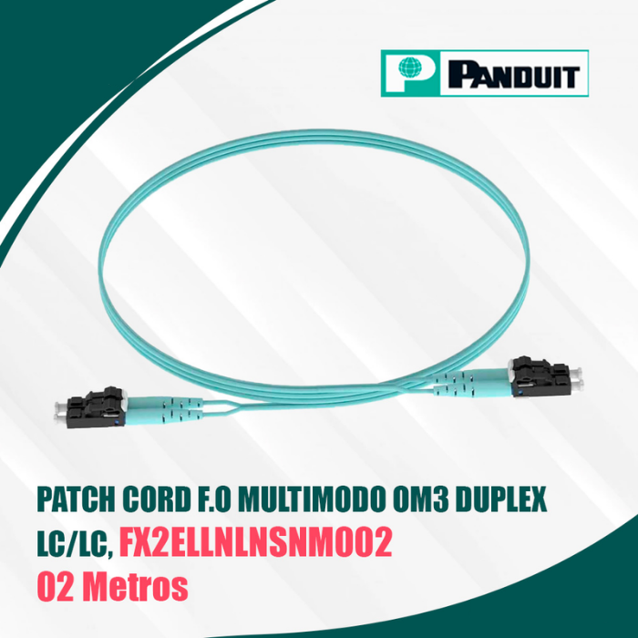 Patch cord duplex f.o multimodo OM3 LSZH _ 02 metros Patch Cord Duplex f.o Multimodo OM3 LSZH / 02M - Imagen 1