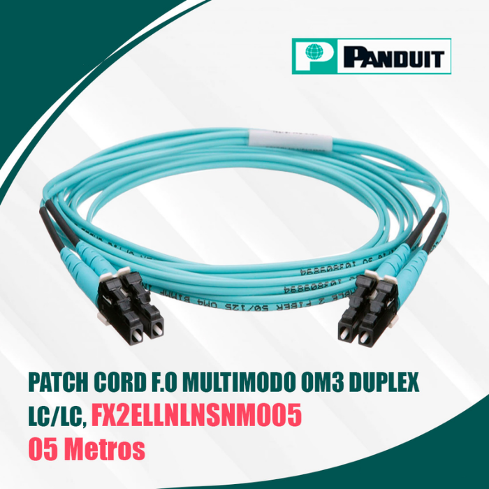 Patch cord duplex f.o multimodo OM3 LSZH _ 05 metros Patch Cord Duplex f.o Multimodo OM3 LSZH / 05M - Imagen 1