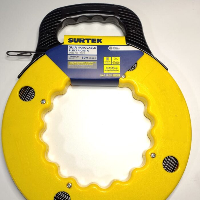 Wincha PasaCable x 60M Amarillo Surtek - Imagen 1